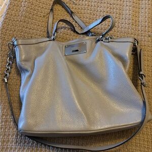 Michael Kors Stylish Gray Leather Tote Bag